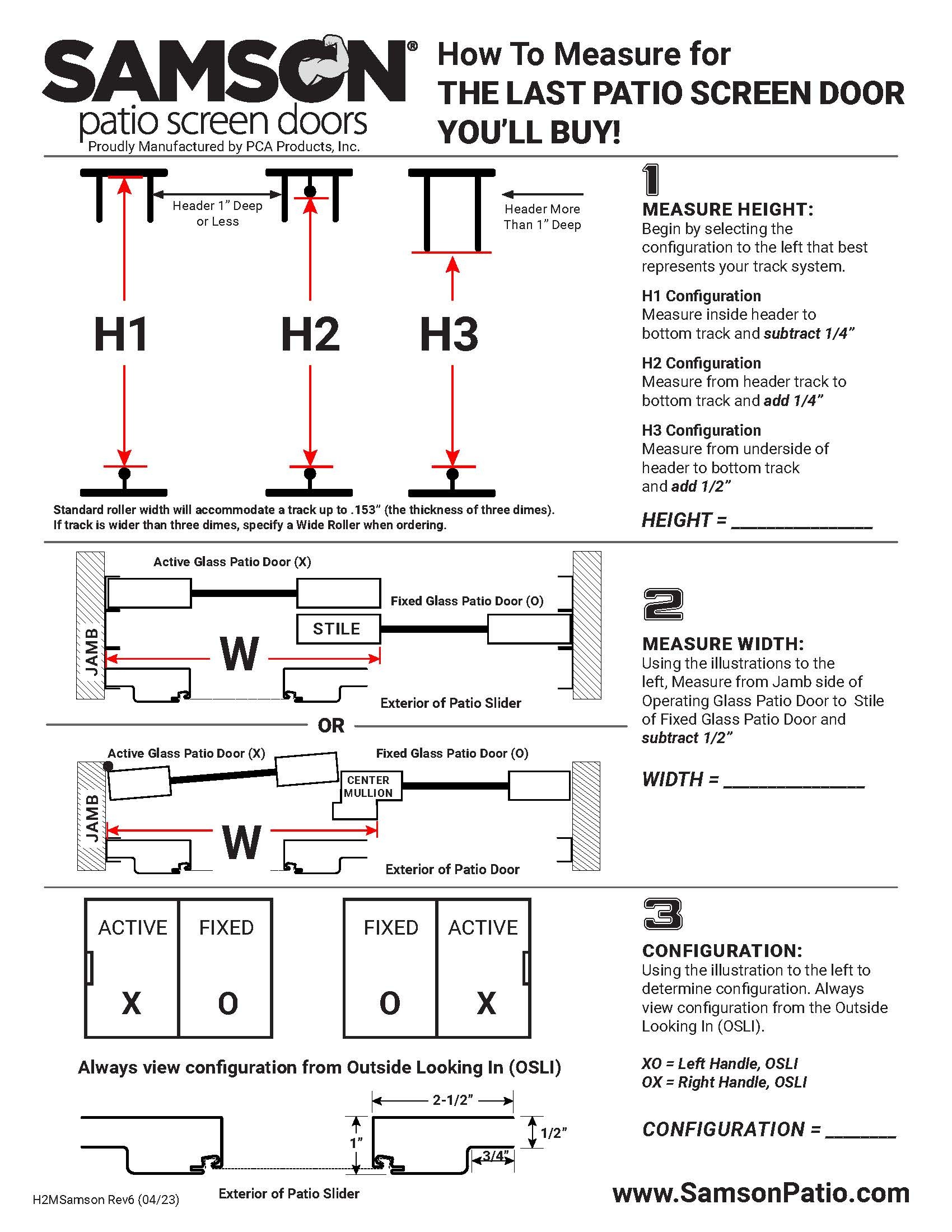 Installation Instructions PCA Products Screen Doors PCA Products