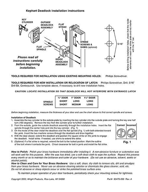 Installation Instructions PCA Products Screen Doors PCA Products